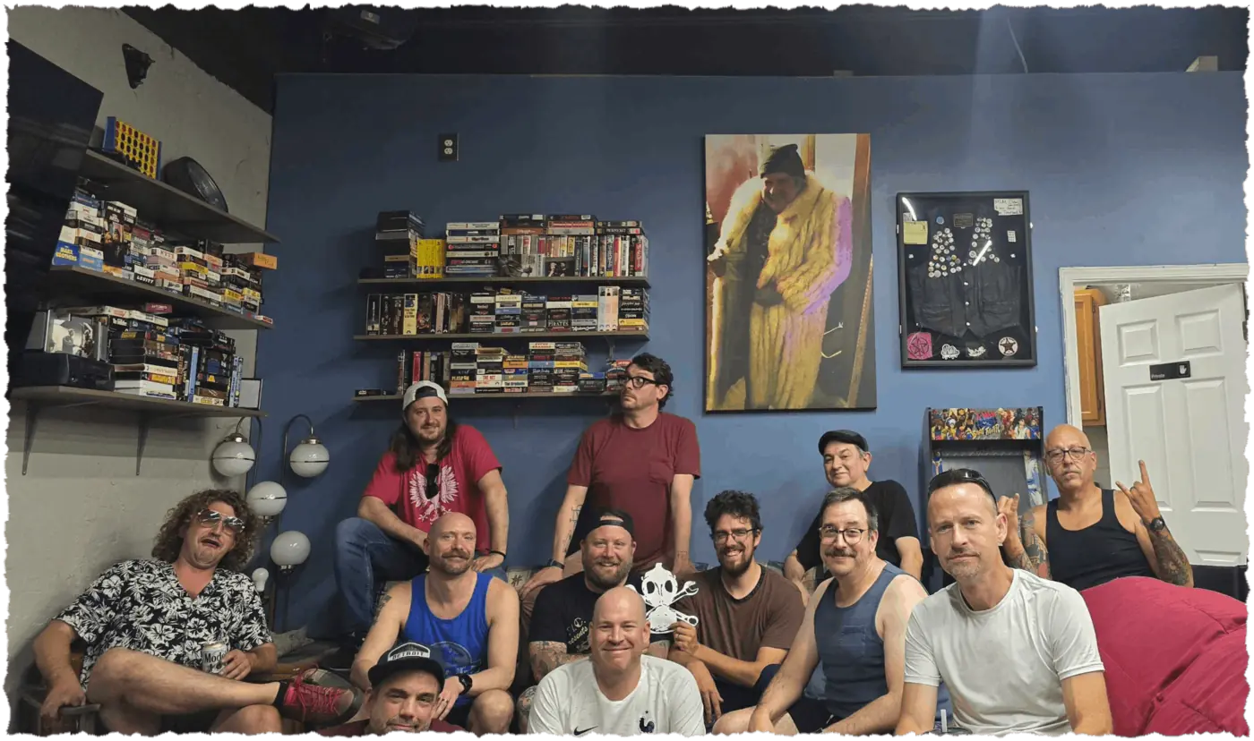 Members of Motor City Riot together at the clubhouse