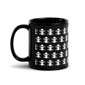 Motor City Riot Logo Pattern Black Glossy Mug
