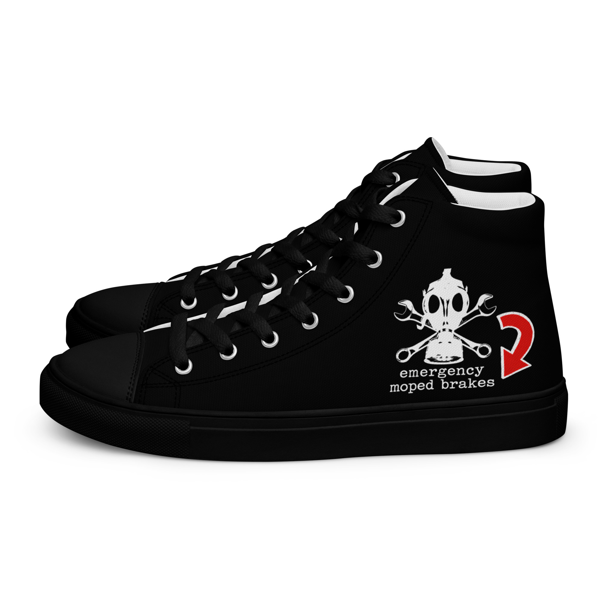Motor City Riot Men’s high top canvas shoes "emergency moped brakes" - Image 9