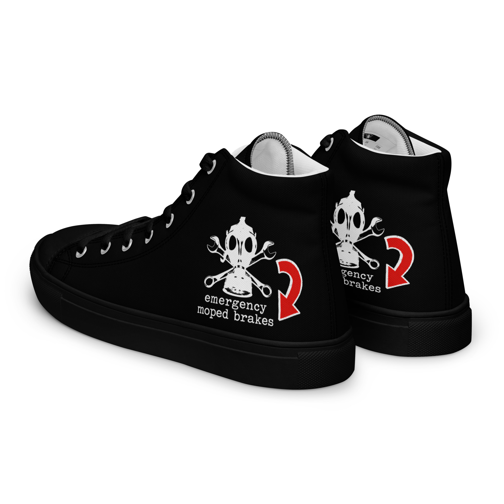 Motor City Riot Men’s high top canvas shoes "emergency moped brakes" - Image 11